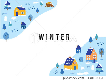 Cute winter cityscape background Cute winter cityscape background 130128431