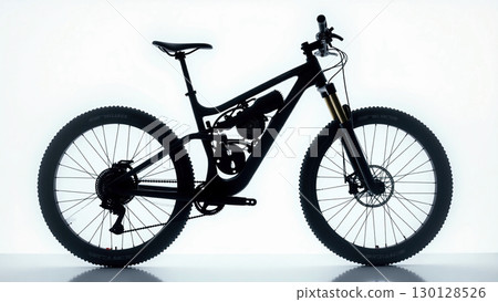 Bicycle silhouette photo, monochrome 130128526