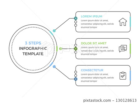 Infographic Template with 3 Steps 130128613