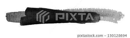 black watercolor background. Artistic hand paint. Isolated on transparent background. 130128694