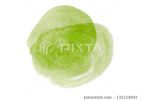 Green watercolor circle pattern isolated on transparent background 130128695