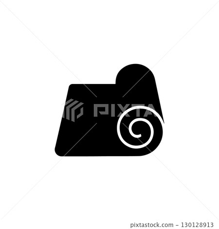 yoga mat silhouette rolled fitness pad icon for exercise and workouts 130128913