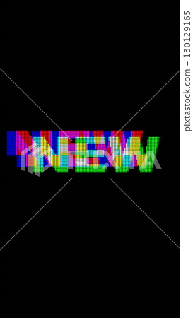 Glitch Art Text Effect with Multicolored RGB Channels for Retro 90s Concept 130129165