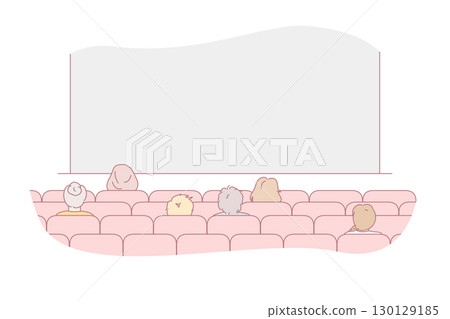 People sitting in movie watching film People sitting in movie watching film 130129185