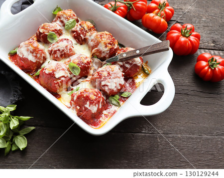 meatball, cooked, cooking 130129244