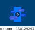 Customer engagement platforms for e-commerce with digital interaction, mobile communication, user experience and online service solutions supporting business growth vector illustration 130129293
