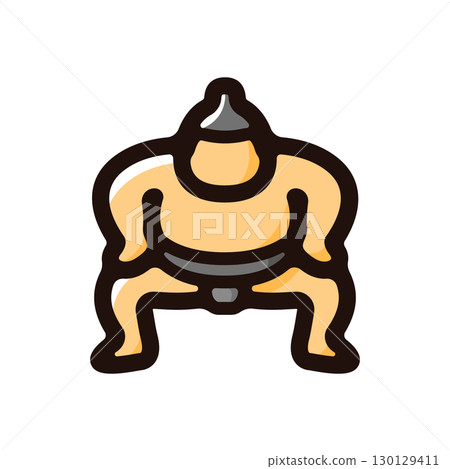 Sumo illustration icon (Japan, traditional culture, Japanese culture material) Sumo illustration icon (Japan, traditional culture, Japanese culture material) 130129411