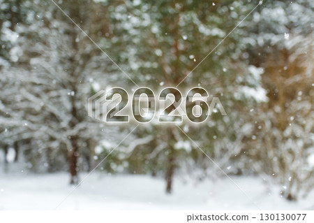 2026 number snowy forest background. winter new year natural setting. peaceful forest new beginning. snowy landscape holiday mood. minimalist winter forest banner 2026 number snowy forest background. winter new year natural setting. peaceful forest new beginning. snowy landscape holiday mood. minimalist winter forest banner 130130077