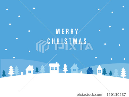 Simple and cute Christmas cityscape background 130130287