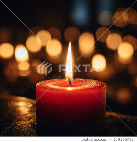 Romantic flames floating in the darkness 130130732