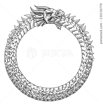 Ouroboros Circle Dragon Eating Circular Tail Ouroboros Circle Dragon Eating Circular Tail 130130779
