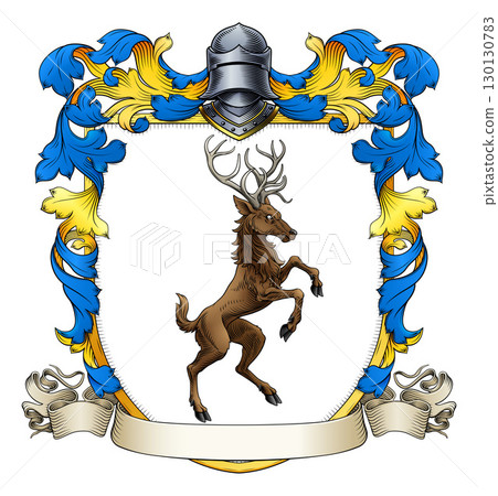 Heraldry Stag Deer Coat of Arms Heraldic Shield Heraldry Stag Deer Coat of Arms Heraldic Shield 130130783