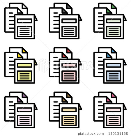 Illustration icon material set: Medical document file 233 130131168