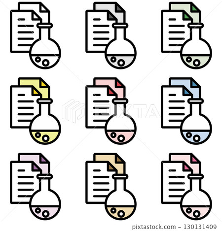 Illustration icon material set: Pharmaceutical medical file 237 130131409