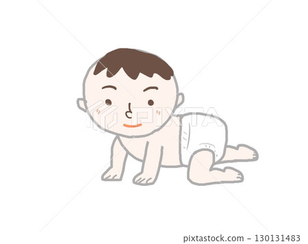 Illustration of a babbling baby Illustration of a babbling baby 130131483
