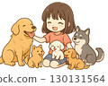 Cute dog girl illustration 130131564