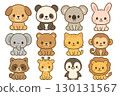 Cute animal illustration set 130131567