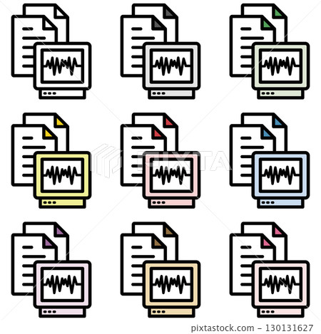 Illustration icon material set: Medical file 242 130131627