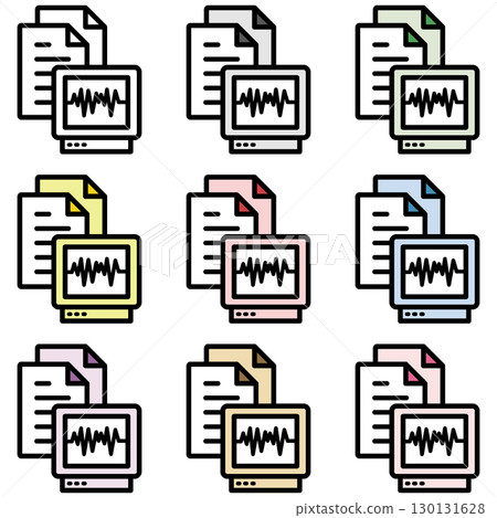 Illustration icon material set: Medical file 243 130131628