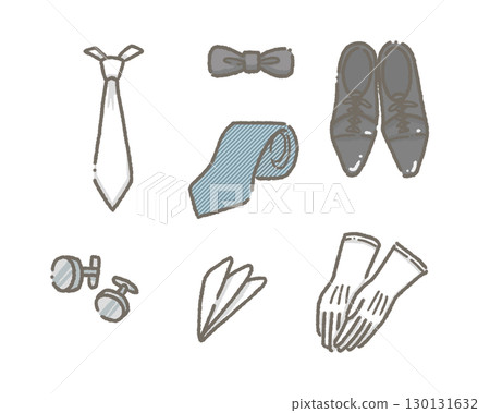 Hand drawn groom items set 130131632