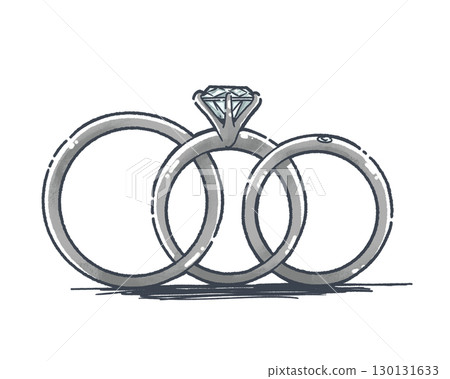 手繪結婚戒指套裝 130131633