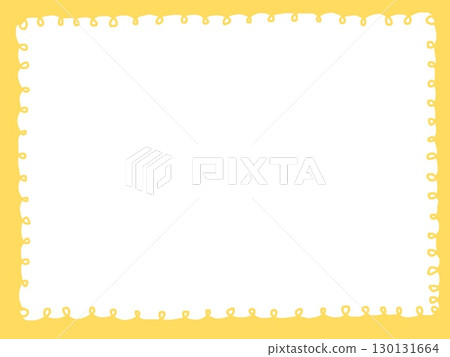 Yellow curled decorative line frame Yellow curled decorative line frame 130131664