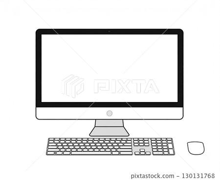 Illustration of a white computer 130131768