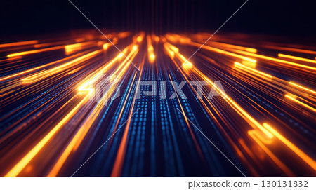 Dynamic light trails conveying speed and innovation in technology. 130131832