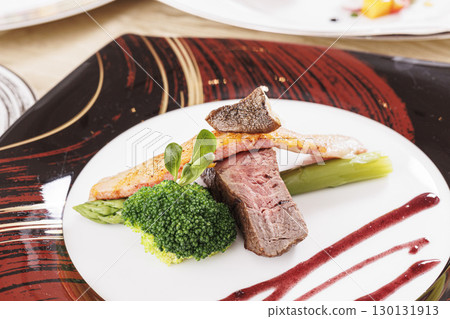 French course main beef steak 130131913