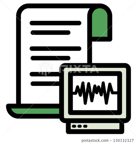 Illustration icon material: Medical file 252 130132327