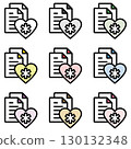 Illustration icon material set: Medical file 251 130132348