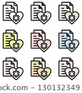 Illustration icon material set: Medical file 252 130132349