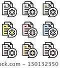 Illustration icon material set: Medical file 253 130132350