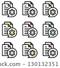 Illustration icon material set: Medical file 254 130132351