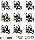 Illustration icon material set: Medical file 255 130132352