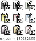 Illustration icon material set: Medical file 264 130132355