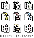 Illustration icon material set: Medical file 266 130132357