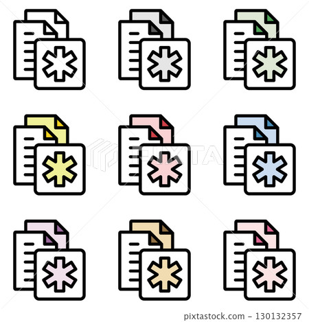 Illustration icon material set: Medical file 266 Illustration icon material set: Medical file 266 130132357