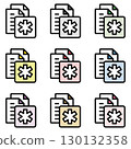 Illustration icon material set: Medical file 267 130132358
