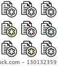 Illustration icon material set: Medical file 268 130132359