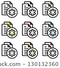 Illustration icon material set: Medical file 269 130132360