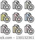 Illustration icon material set: Medical files 270 130132361