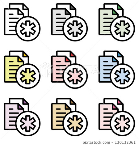 Illustration icon material set: Medical files 270 Illustration icon material set: Medical files 270 130132361