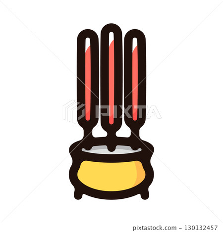 寺廟、香火、寺廟香火插圖圖示（農曆新年、農曆新年素材） 130132457