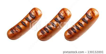 Grilled Sausages with Char Marks 130132891