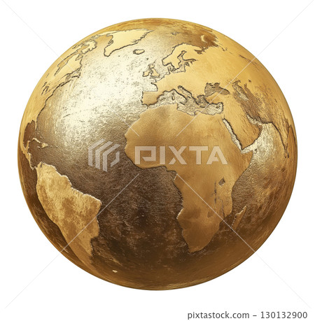 Golden metallic earth globe Golden metallic earth globe 130132900
