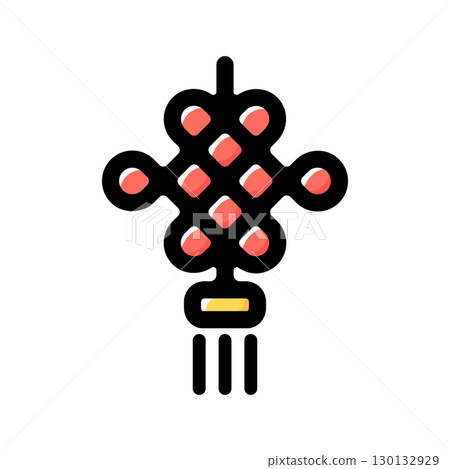 中國結插圖圖示（中國、農曆新年、農曆新年材料） 130132929