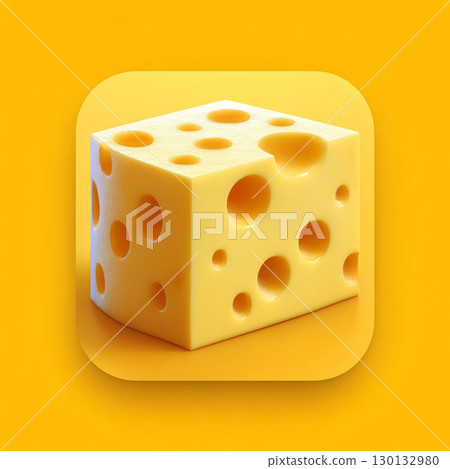 Cheese on a yellow background 130132980