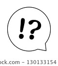 帶有情感的氣泡標記，例如！ ？ 、驚訝和問號 130133154