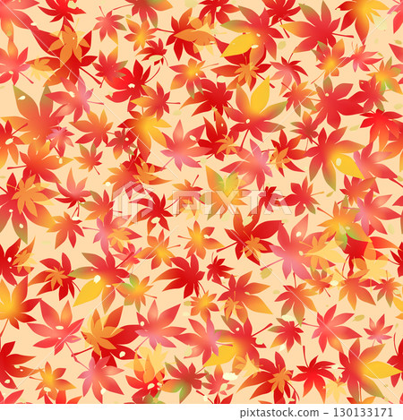 Autumn leaves seamless pattern - Autumn color gradation 130133171